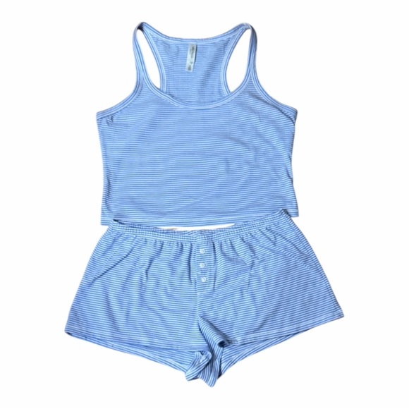 H&M Other - Wild Fable Women’s Blue Striped Cotton Tank & Shorts Sleep Set